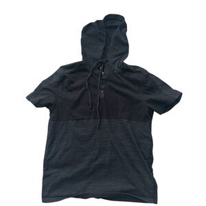 Black and Grey Boys Hooded Shirt